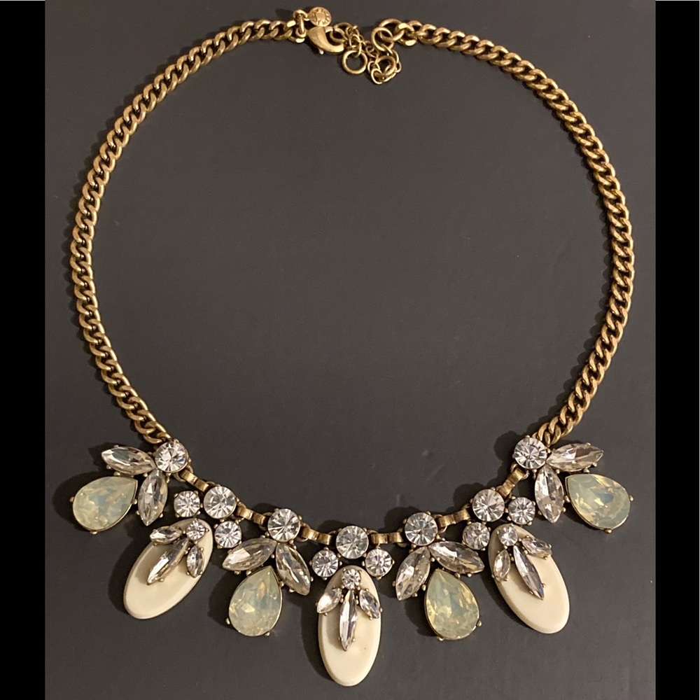 J. CREW Faceted Crystal, Floral, Collar Statement Necklace